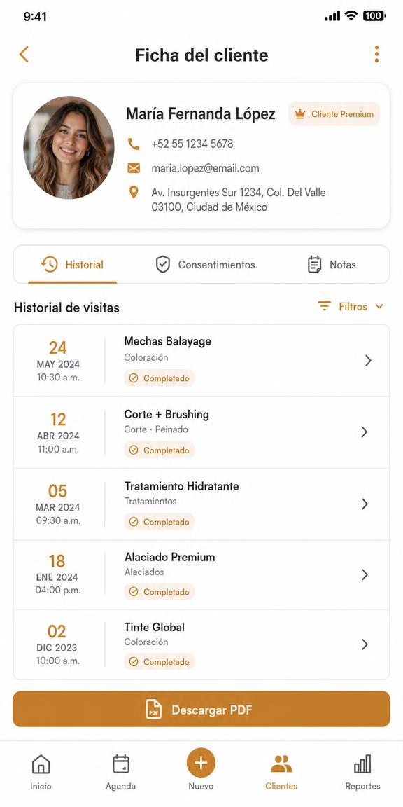 Ficha del cliente